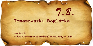 Tomasovszky Boglárka névjegykártya