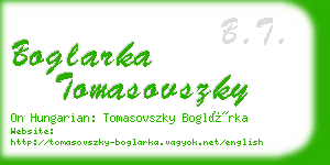 boglarka tomasovszky business card